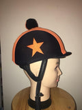 Racer Side Star Helmet Covers with Pompom Custom Order