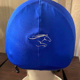 Racer horse logo on back Helmet Cover custom ordered