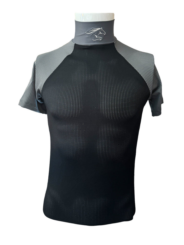 Racer two tone short sleeve sport mesh shirt