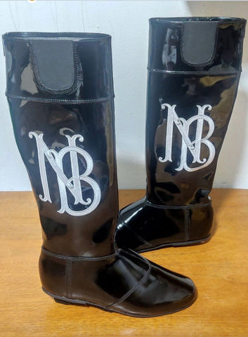 Racer Tall Vinyl Boot- Wide Top embroidered Custom ordered