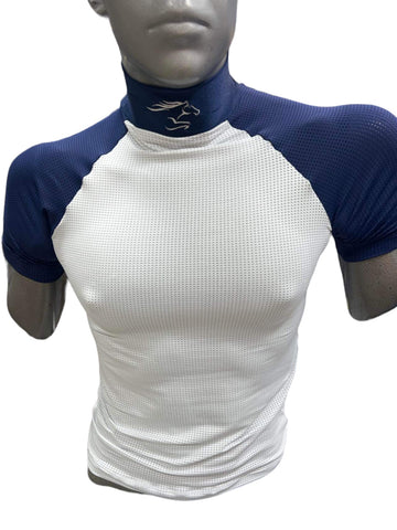 Racer two tone short sleeve sport mesh shirt