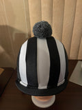 Racer 2 tone Helmet Covers Striped with Pompom