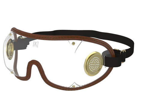 Kroops Brass Vent Clear and Dark lens Saftey Goggles