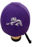 Racer horse logo on back Helmet Cover custom ordered