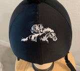 Racer horse logo on back Helmet Cover