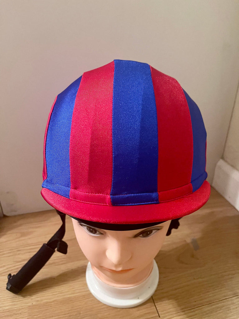 Racer 2 tone Helmet Covers Striped with Pompom
