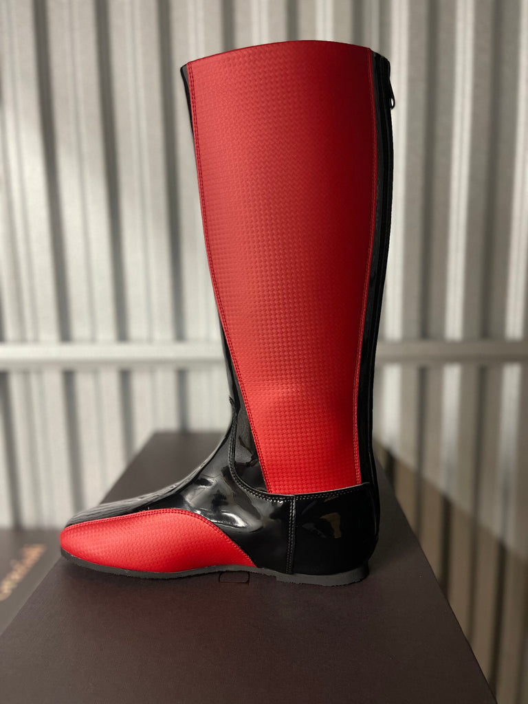 DG Colin Zipper Exercise Boot Custom Ordered Black/Red Carbon🇮🇹