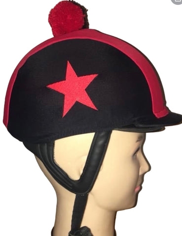 Racer Side Star Helmet Covers with Pompom Custom Order