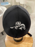Racer horse logo on back Helmet Cover custom ordered