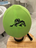 Racer horse logo on back Helmet Cover custom ordered